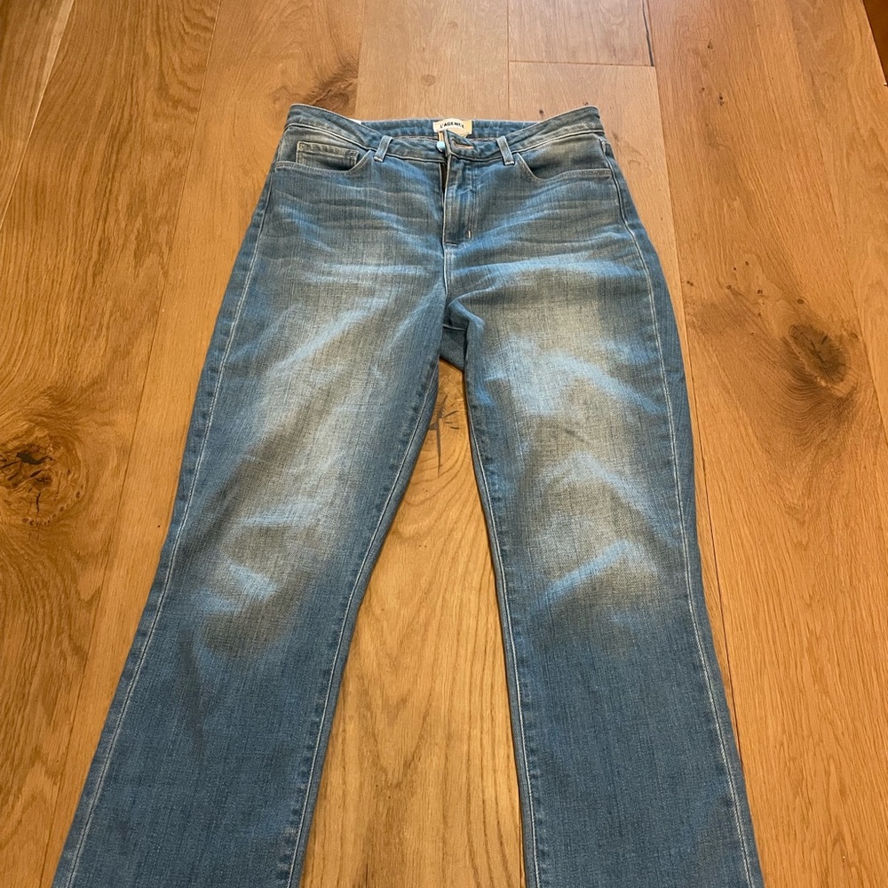 L’Agence Light Wash Cropped Blue Jeans Denim Pants Sz 28 Factory Faded